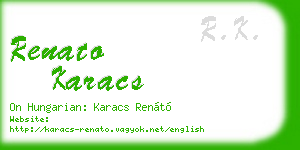 renato karacs business card