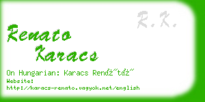 renato karacs business card